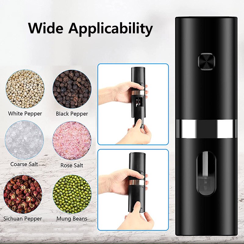 Electric Automatic Salt and Pepper Grinder Set