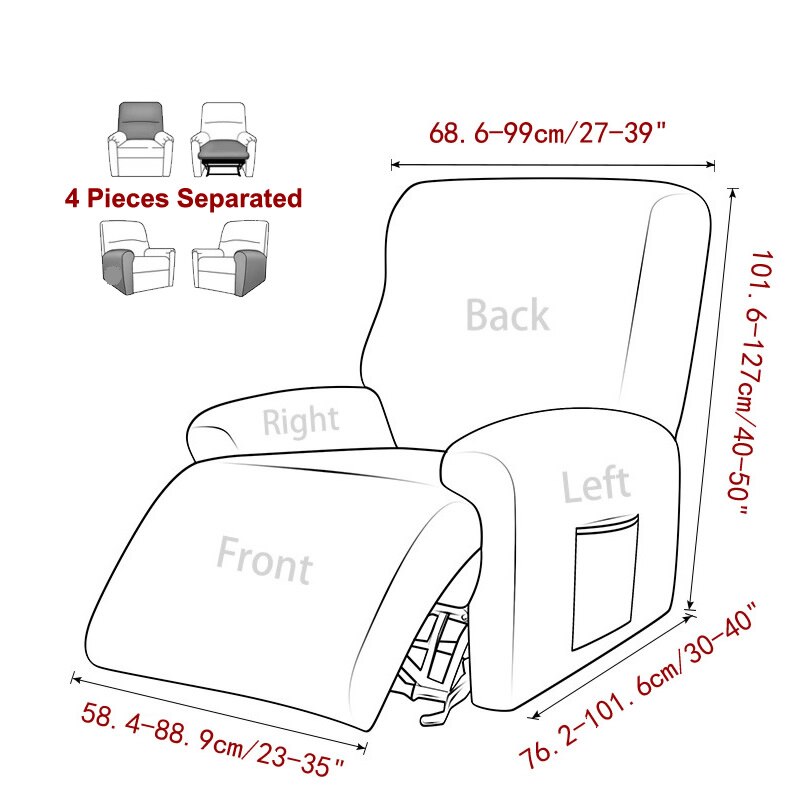 Polar Fleece Recliner Cover Split Relax All-inclusive Lazy Boy Chair Cover Lounger Single Couch Sofa Slipcovers Armchair Covers