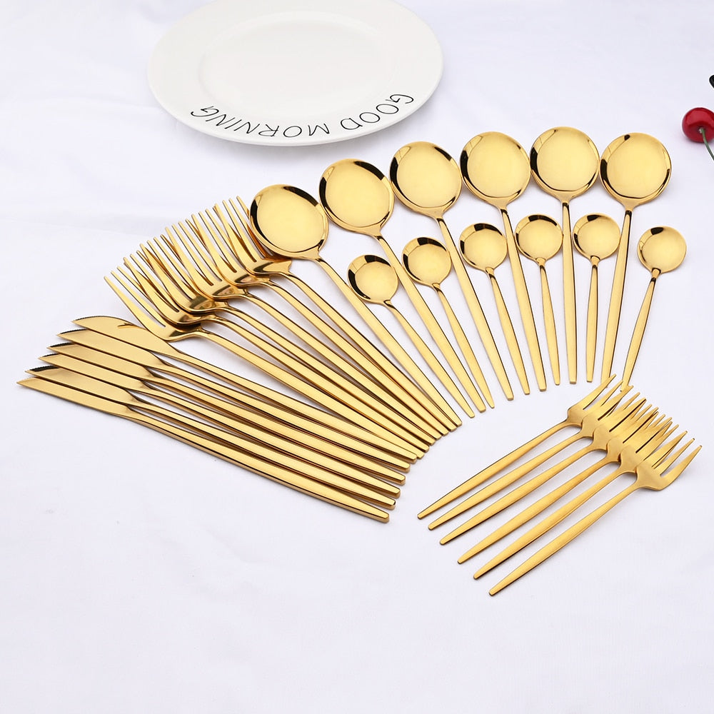 Stainless Steel Gold Dinnerware Set