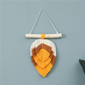 Multicolor Leaf Shaped Macrame Wall Hanging