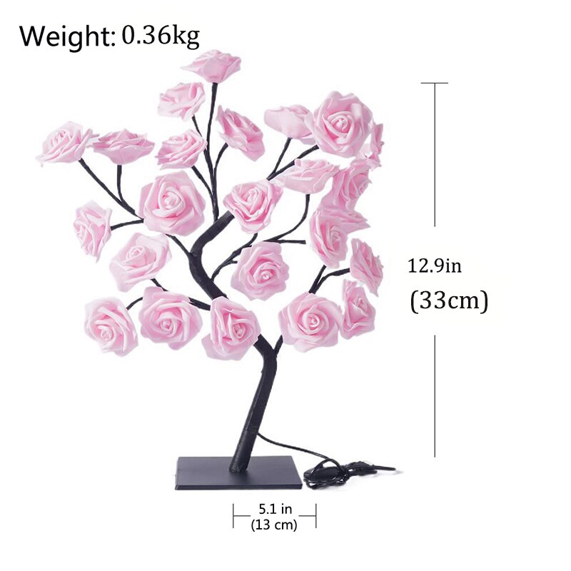 LED Table Lamp Rose Flower Tree