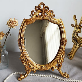 Vintage Gold Mirror for Desk