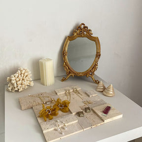 Vintage Gold Mirror for Desk