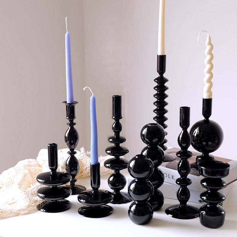 Black Candle Holders Vintage