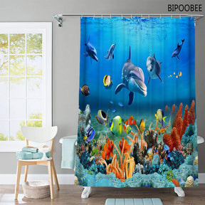 Ocean Seabed Animals Toilet Cover Bath Mat Set