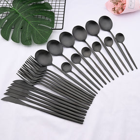 Matte Black Dinnerware Cutlery Set