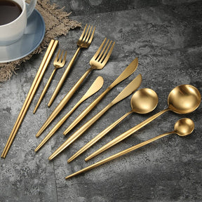 Matte Gold  Stainless Steel Dinnerware