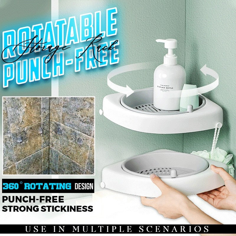 Rotatable Bathroom Corner Shelf