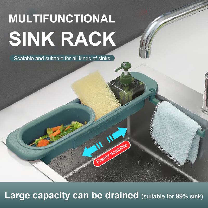 Kitchen Sinks Organizer Telescopic Sink Rack